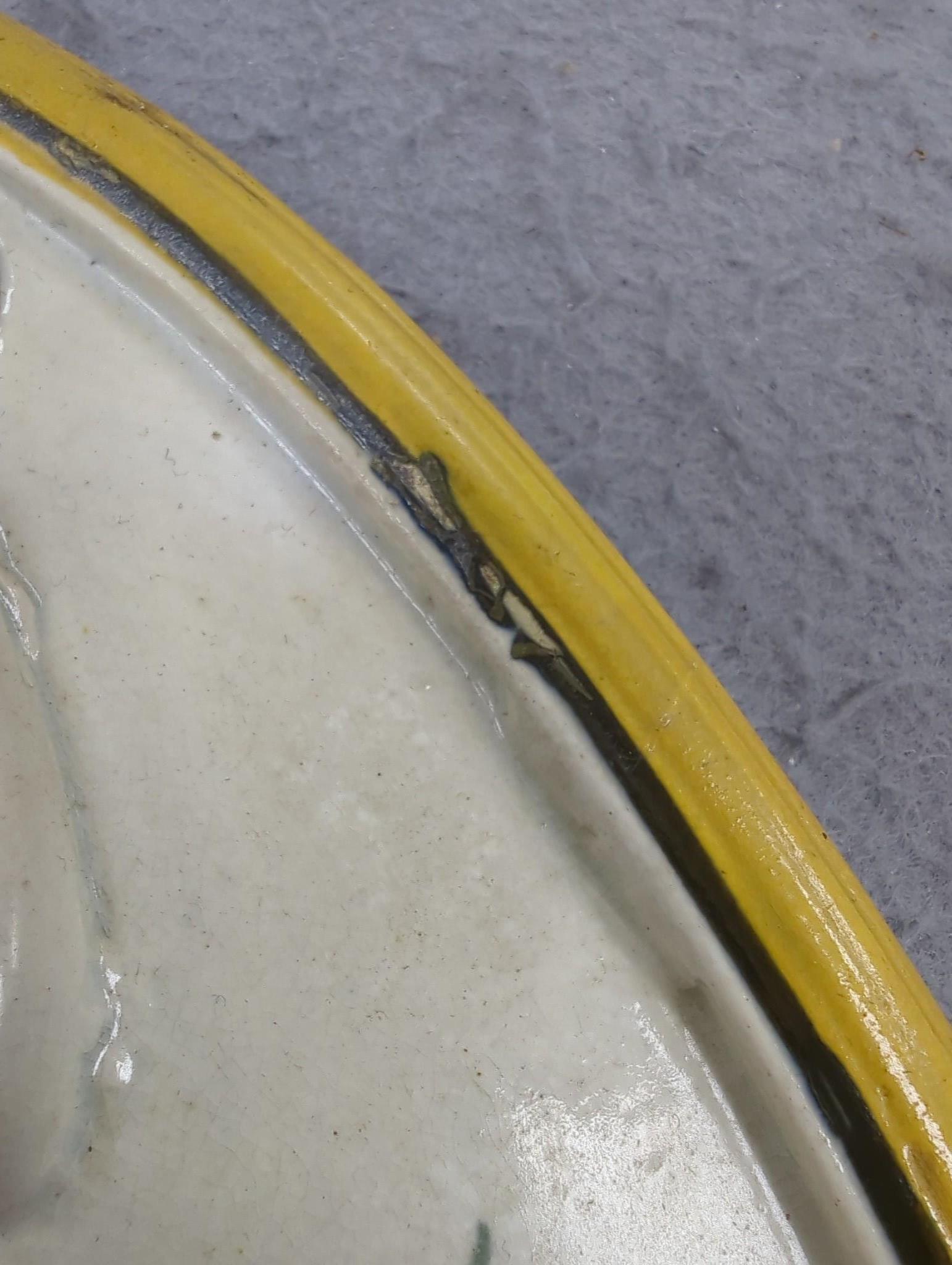 A late 18th century creamware Autumn oval plaque, 32.5cm long